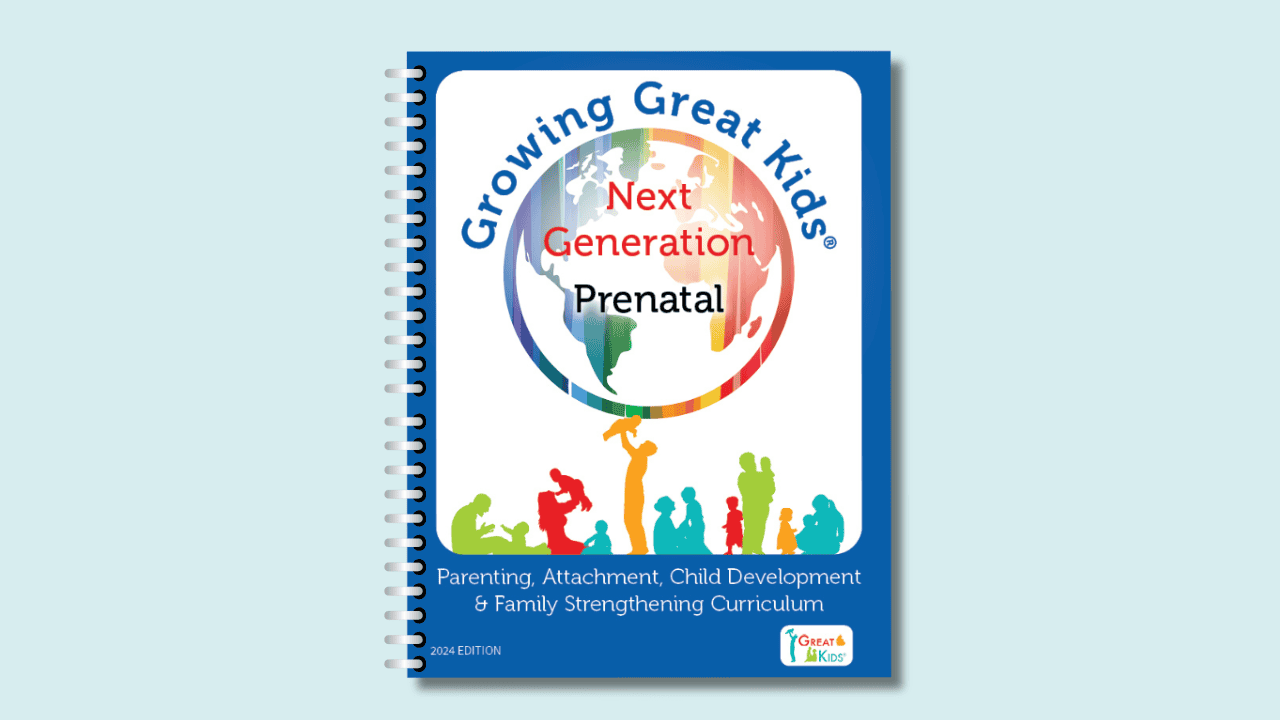 The cover of a child development curriculum for prenatal families.